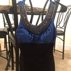 Royal blue dress with beading